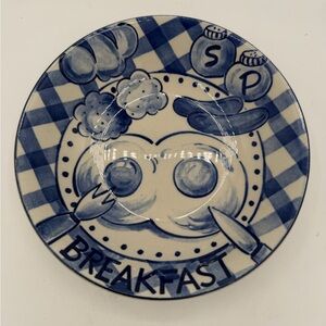 Vintage Salt & Pepper Handcrafted One Breakfast Cereal Bowl #6147 Blue & White